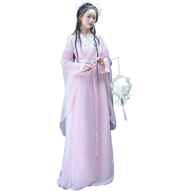 汉服女古装仙气飘逸古风成人古典舞蹈服中国风连衣裙改良春夏
