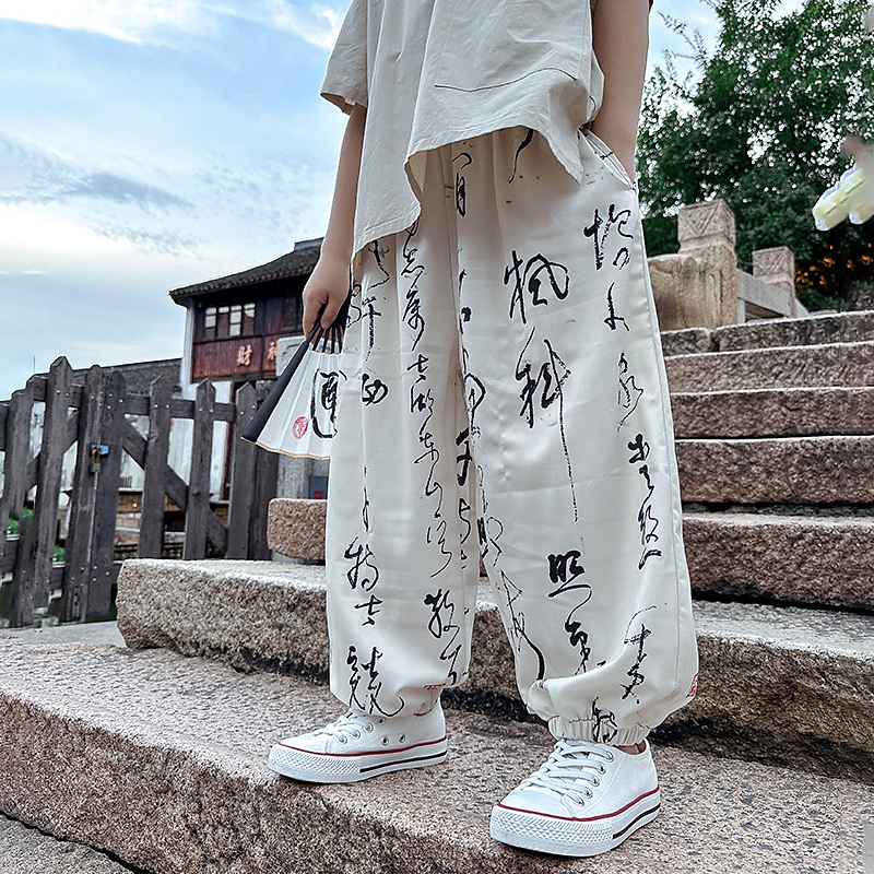 防蚊裤夏男童薄款国潮长裤