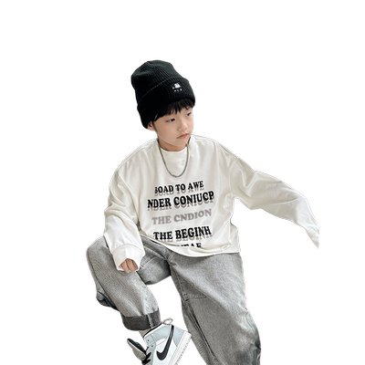 儿童保暖加绒T恤上衣薄绒春秋款