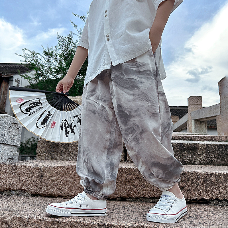 男童国潮夏季长裤国风冰丝防蚊裤