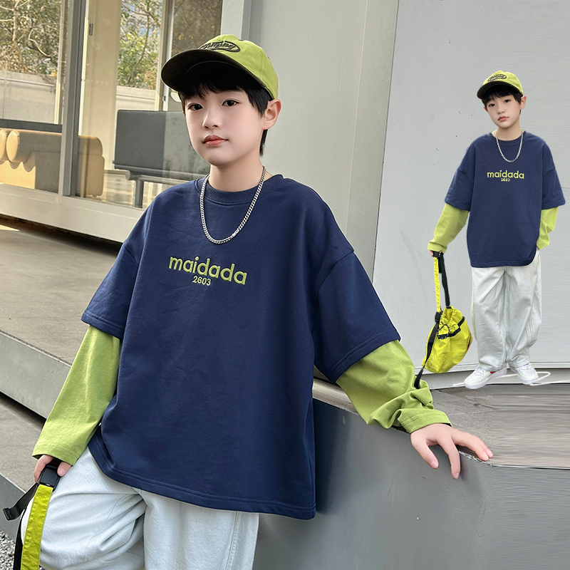 男童长袖2025秋季新款T恤