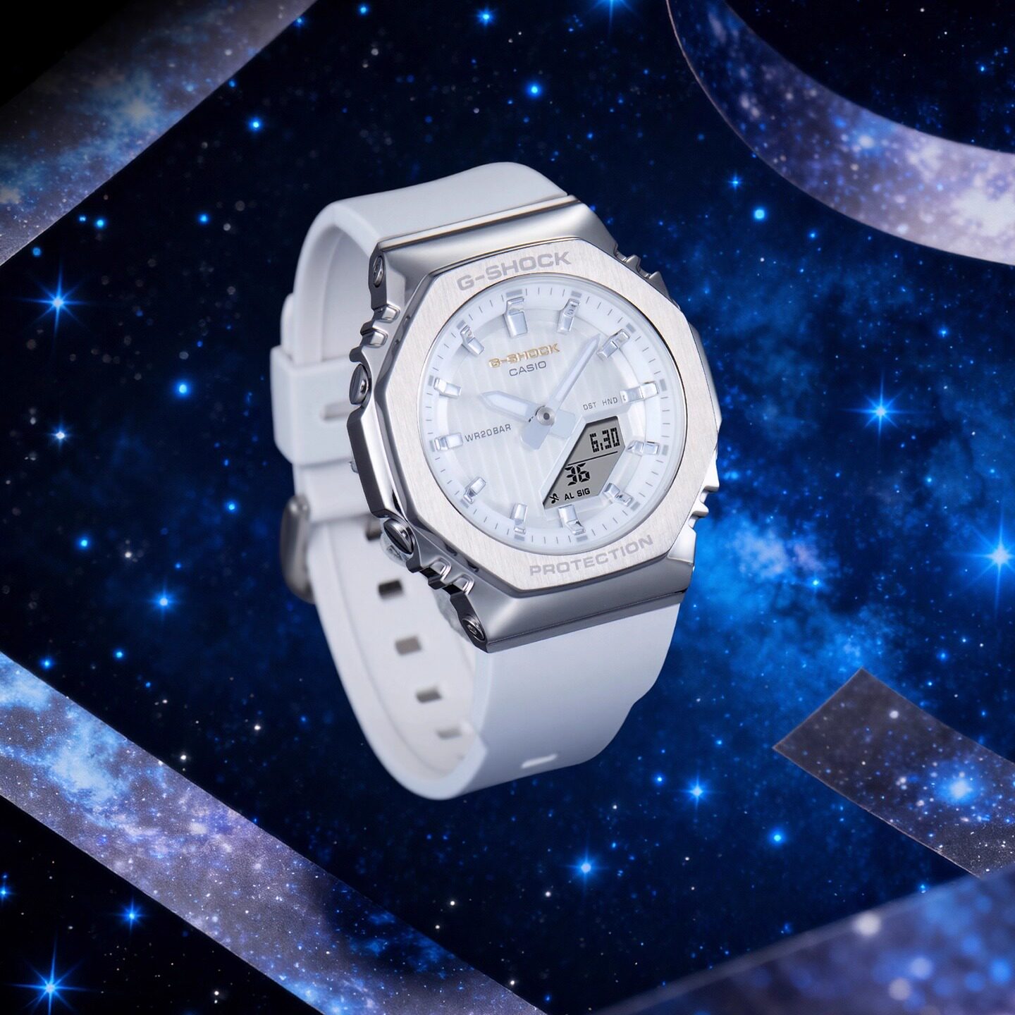 卡西欧手表女GSHOCK金属八角2025新款防水运动电子手表GM-S2110SH