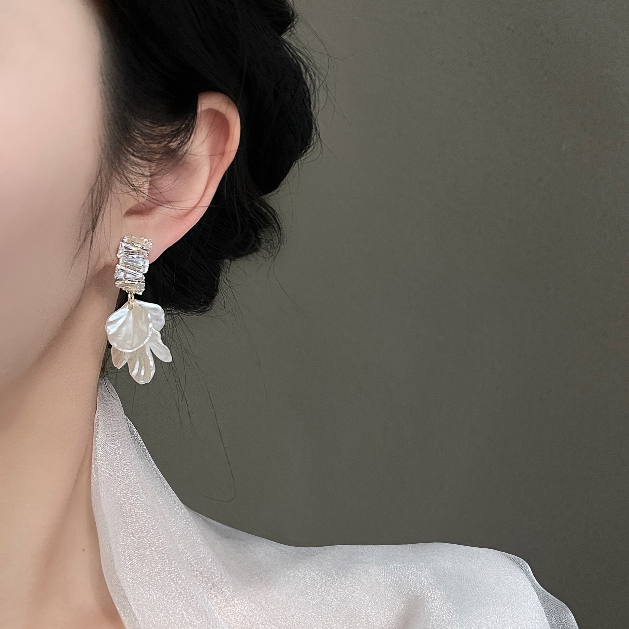 「海边贝壳」清新花朵流苏耳环民族风耳饰蚊香盘耳夹女无耳洞耳钉