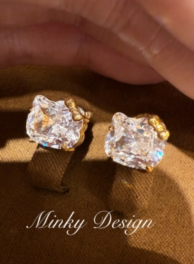 「可爱kt」满钻kt猫咪精致耳钉戒指蚊香盘耳夹无耳洞耳环女耳骨