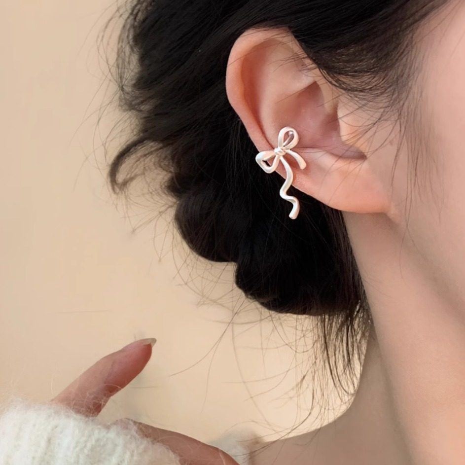 「芭蕾丝带」原创芭蕾风蝴蝶结耳骨夹耳夹女无耳洞高级感独特耳饰,饰品/流行首饰/时尚饰品新,耳夹,淘宝优惠券,粉丝福利购,淘宝优惠卷