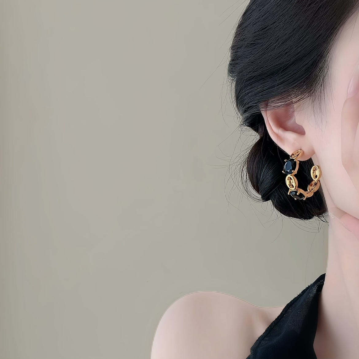 「鎏金墨韵」轻奢高级感耳环老钱风耳饰蚊香盘耳夹气质无耳洞耳钉