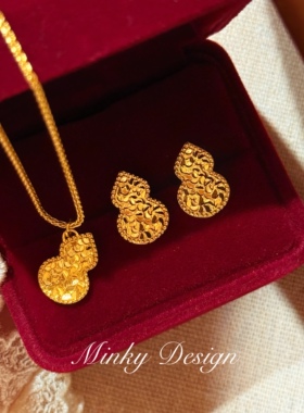 「灵葫纳吉」新款金色锁骨链S925银高级感气质葫芦颈链女百搭项链