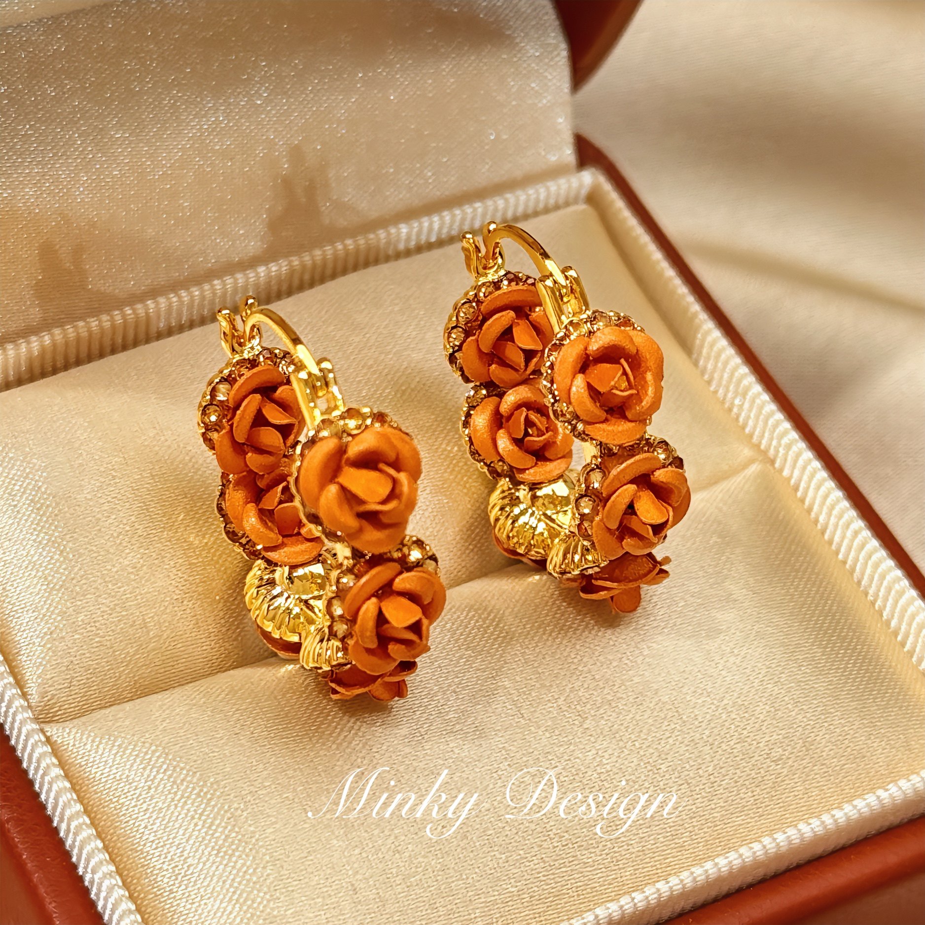 「繁花落耳」法式棕色玫瑰花耳扣螺旋耳夹无耳洞精致耳环气质耳饰,饰品/流行首饰/时尚饰品新,耳夹,淘宝优惠券,粉丝福利购,淘宝优惠卷