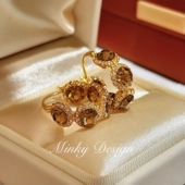 「枫糖酒酿」设计感耳夹无耳洞女轻奢蚊香盘耳夹耳钉复古耳环耳饰