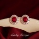 「赤宝钻华」绝美 惊艳鸽血红耳饰蚊香盘耳夹女无耳洞耳环耳钉银