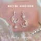 「月落星垂」绝美精致耳钉蚊香盘耳夹女无耳洞方圆脸耳环独特耳饰