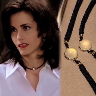 「老友记」手工编织莫妮卡同款天然玉髓锁骨链项链choker颈链女款