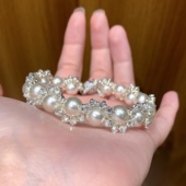 「晚宴时刻」施家珍珠手链轻奢不规则精致小众镶钻手饰百搭奢华女