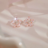 「粉丛生」镂空星星耳饰蚊香盘耳夹无耳洞轻奢高颜值耳钉小巧精致