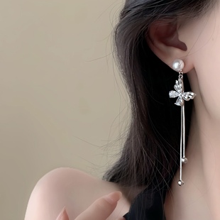 「重生蝶梦」精致蝴蝶流苏耳钉蚊香盘耳夹无耳洞显脸小耳环耳饰女