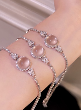 「花香玉露」高货！天然水沫玉纯银手链手链精致手饰气质甜美手串