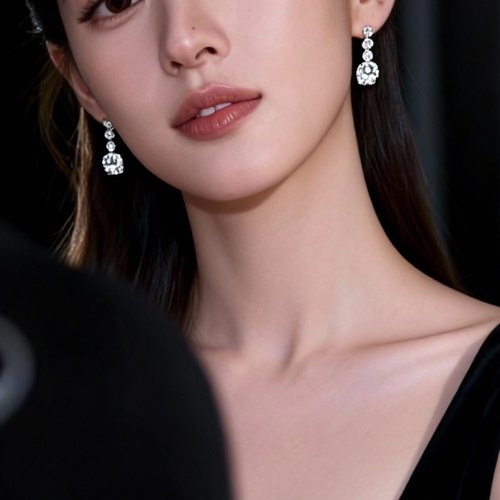 Minky「冰霜」明星同款轻奢长款耳环蚊香盘耳夹女无耳洞耳环耳钉