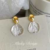 「绵绵冰」金属贝壳耳环蚊香盘耳夹无耳洞精致耳饰小众耳钉独特女