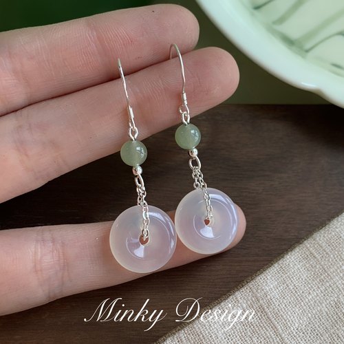 「姑苏城外」高级气质耳饰平安扣耳钉蚊香盘耳夹无耳洞耳环耳饰女