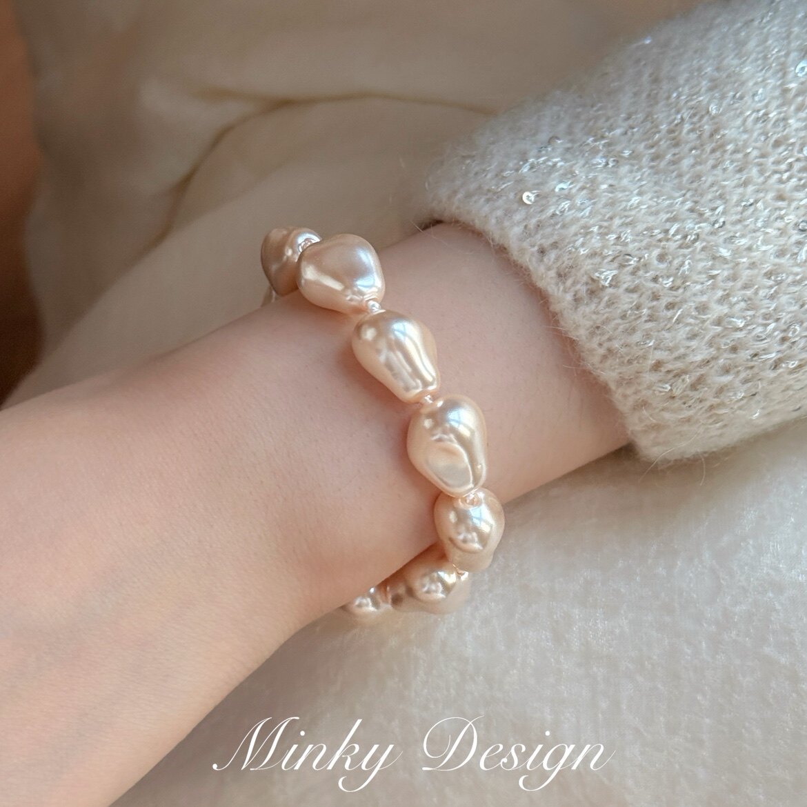 Minky「异形珠韵」人造巴洛克珍珠手链ins小众设计手饰女磁吸手串图片