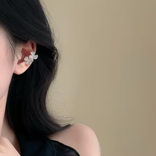 「慵懒定格」闪！明星同款花朵耳饰甜美耳骨夹耳夹无耳洞女耳环