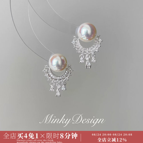 温柔法式珍珠耳环耳饰