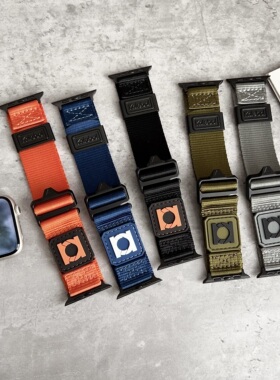 苹果Apple Watch11手表表带适用S109876543SEUltra吉普风尼龙钩扣