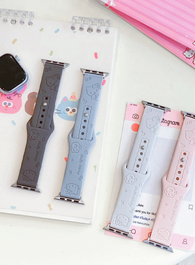 苹果Apple Watch11手表表带适用S987654321女卡通镭射硅胶Kitty猫