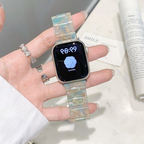 苹果Apple Watch11手表表带适用S10987654321新款春秋树脂蝴蝶扣