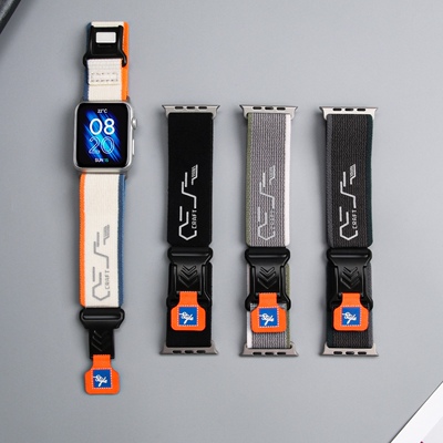 磁吸尼龙野径回环魔术贴手表表带