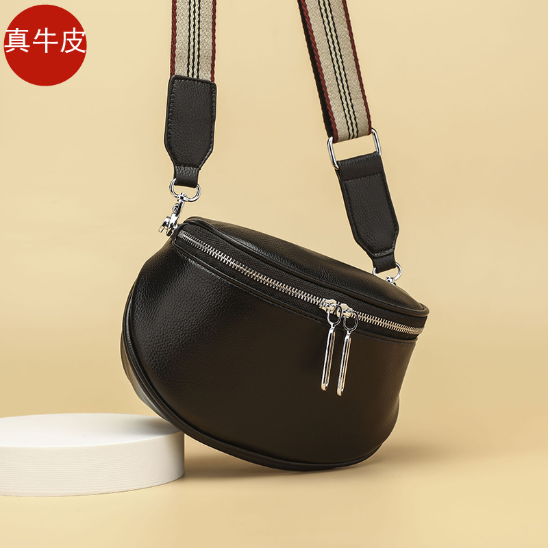 秋冬真皮腰包ins女士包包2021新款潮软牛皮包百搭胸包单肩斜挎包