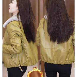 皮夹克加绒加厚高级感冬装 洋气秋季 外套 皮衣网红时尚 欧货2026爆款