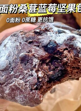 0蔗糖桑葚蓝莓夹心欧包粗粮无面粉饱腹健康早餐健身代餐面包学生