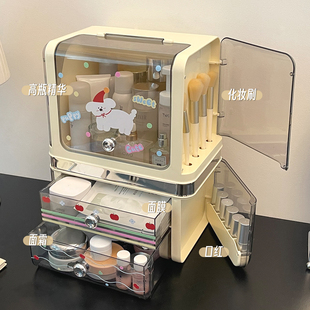 多功能桌面收纳盒大容量化妆品首饰防尘整理宿舍家用梳妆台置物架