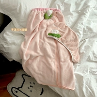 Полотенце для сушки волос розовое + юбка для ванны