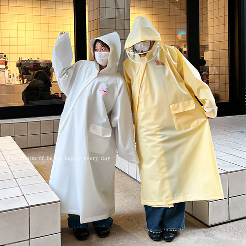 连帽长款雨披成人男女单人加长防护透明雨衣全身长款防暴雨外套