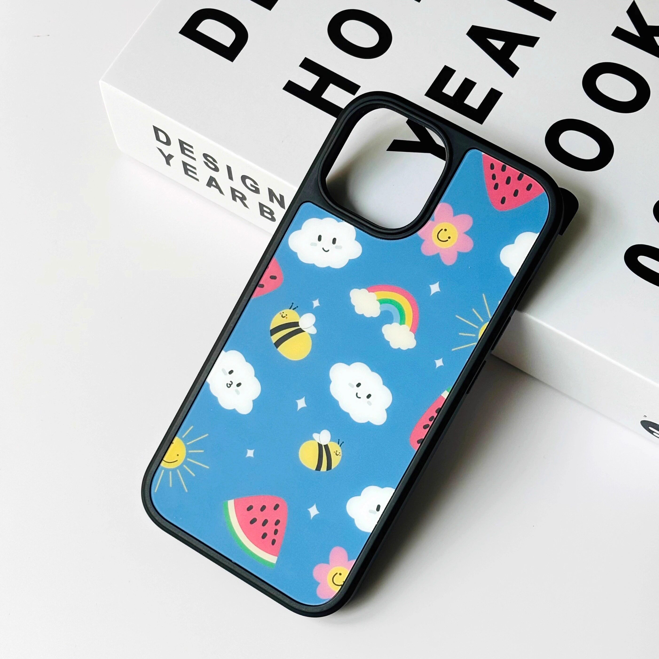 maomao原创 蜜蜂西瓜云朵 苹果iphone16 15 14 13 12promax超好看全包可爱手机壳小众独特碳纤纹磨砂玻璃插画