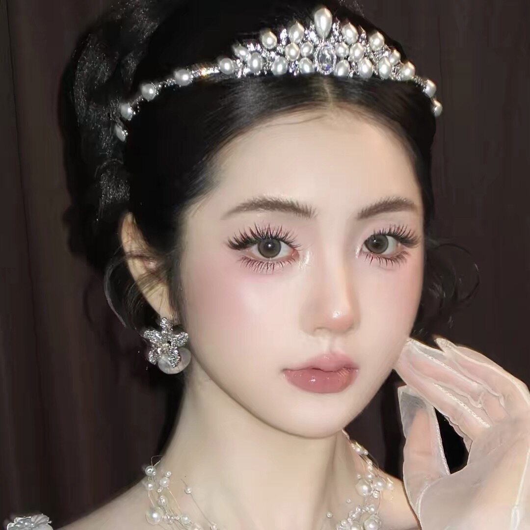 婚庆饰品 ETE新娘饰品百搭韩式简约珍珠皇冠生日公主冠18159图片