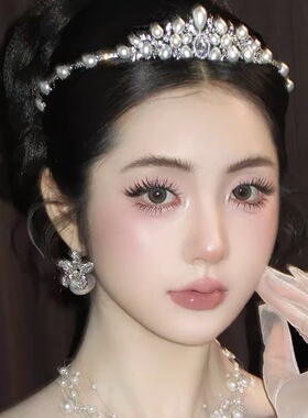 婚庆饰品 ETE新娘饰品百搭韩式简约珍珠皇冠生日公主冠18159