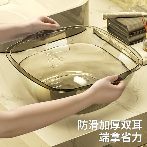 脸盆家用大号儿童洗衣盆宿舍方形塑料盆加厚耐用婴儿小盆子洗屁屁