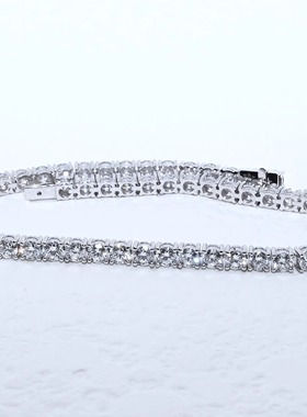 18K白金培育钻石网球手链