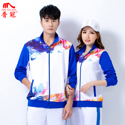 晋冠长袖中老年加大码运动套装