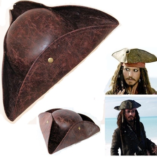 加勒比海盗成人儿童杰克船长帽杰克假发派对表演舞台帽子cos道具