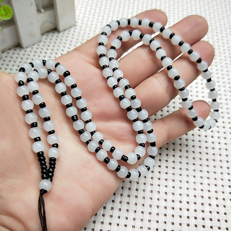 仿和田玉项链绳玉珠挂绳玉坠玉佩吊坠绳子男玉石玉链子手工珠链