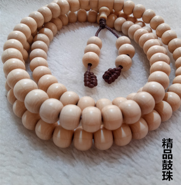 六道原木佛珠手串108颗木质念珠精品鼓珠定制产地