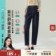 宽松显瘦香蕉裤 逸阳不易褪色高腰深蓝老爹牛仔裤 女九分2025秋新款