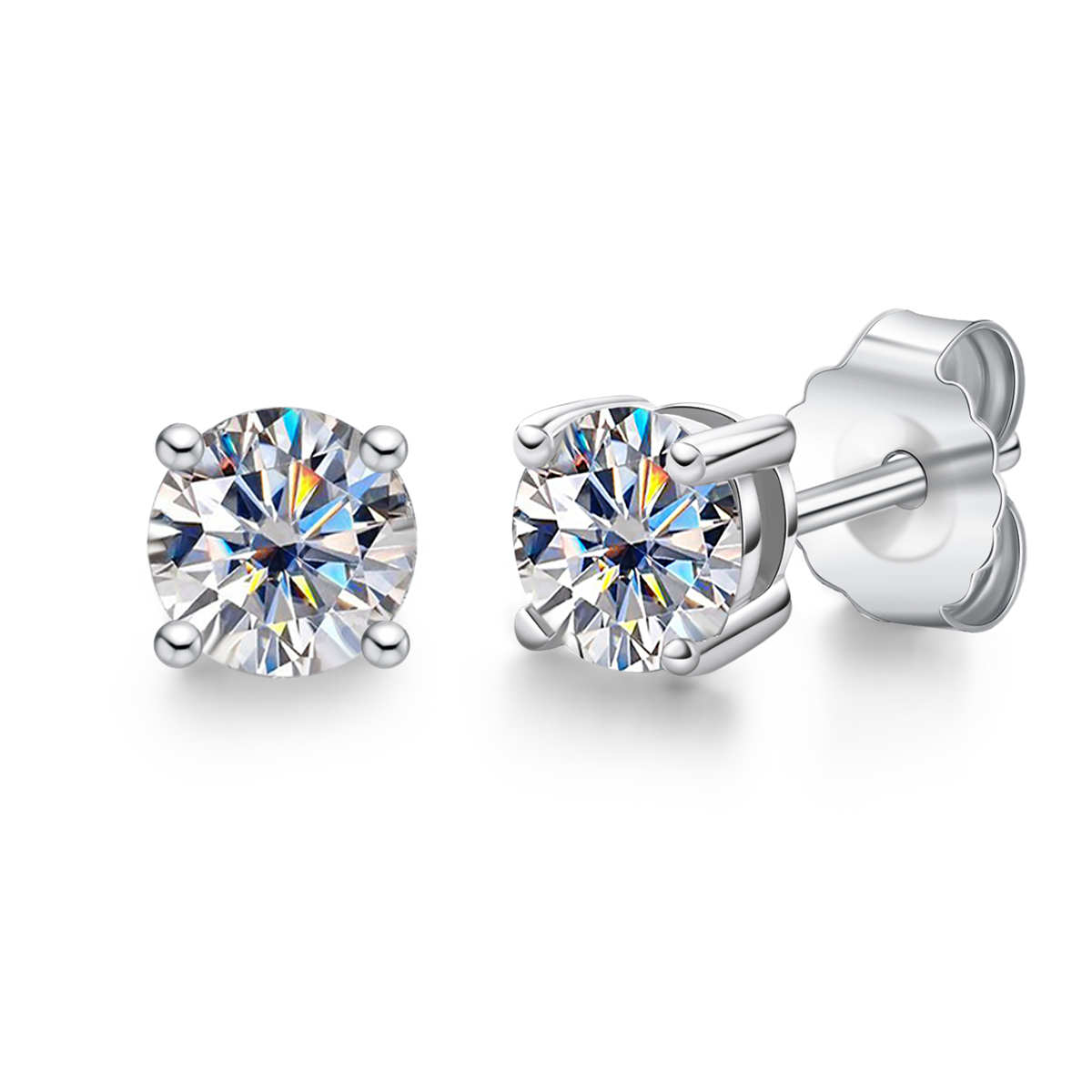 Zhudafu[Synthetic Moissanite] S925 silver 3MM/4MM/5MM Morsang Ear Studs Fashionable Earringsin the Jewelry/Diamond/Jade/Gold , Artificial gems/Processing gems, 合成碳硅石耳饰 category - from Buy2taobao.com to provide professional Taobao agent buy service