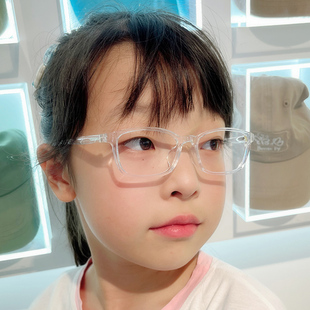 18岁青少年透明色儿童眼镜近视远视散光眼镜架离焦万新镜片 配9