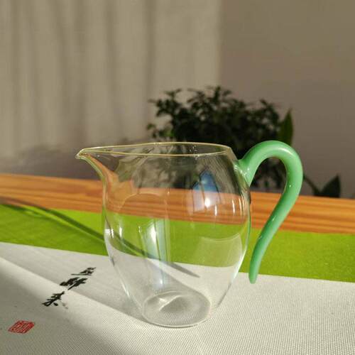 绿玉把耐热玻璃公道杯