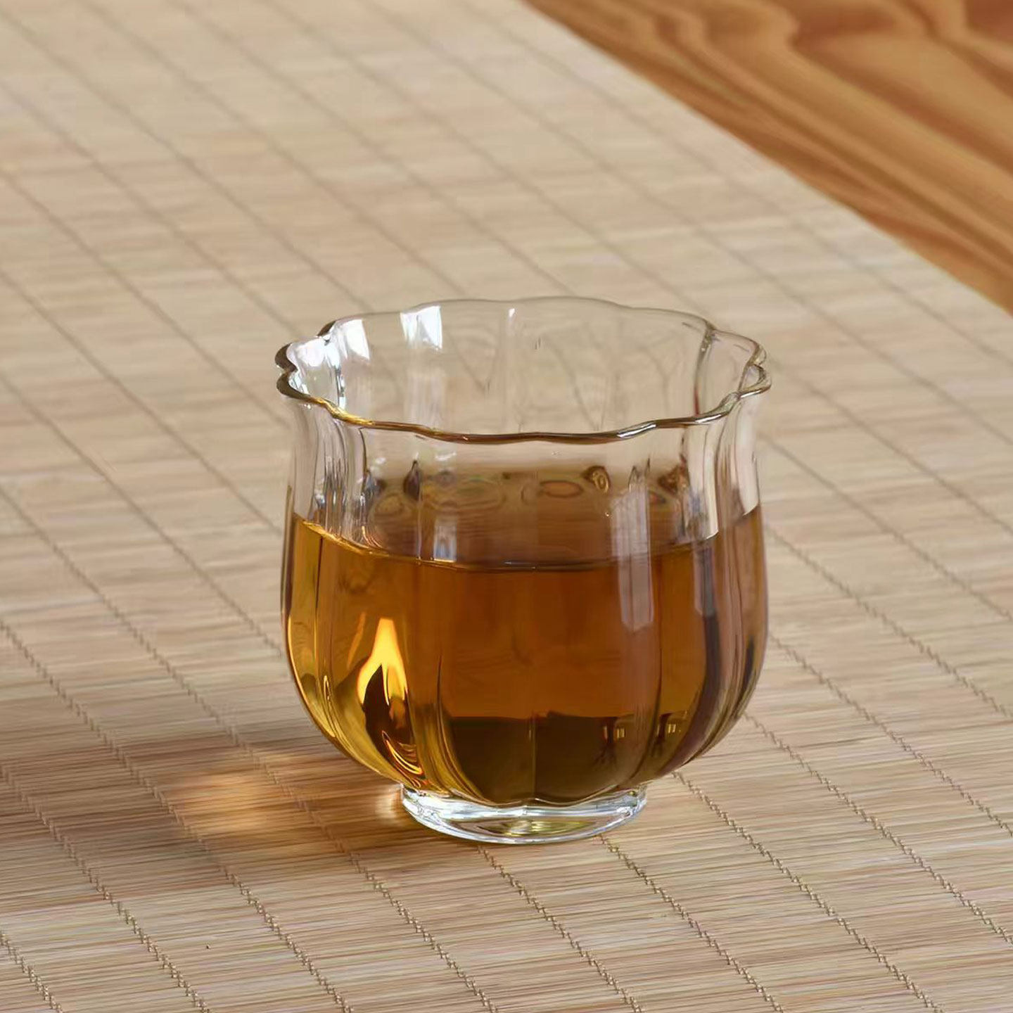 耐热玻璃莲花品茗杯花瓣杯
